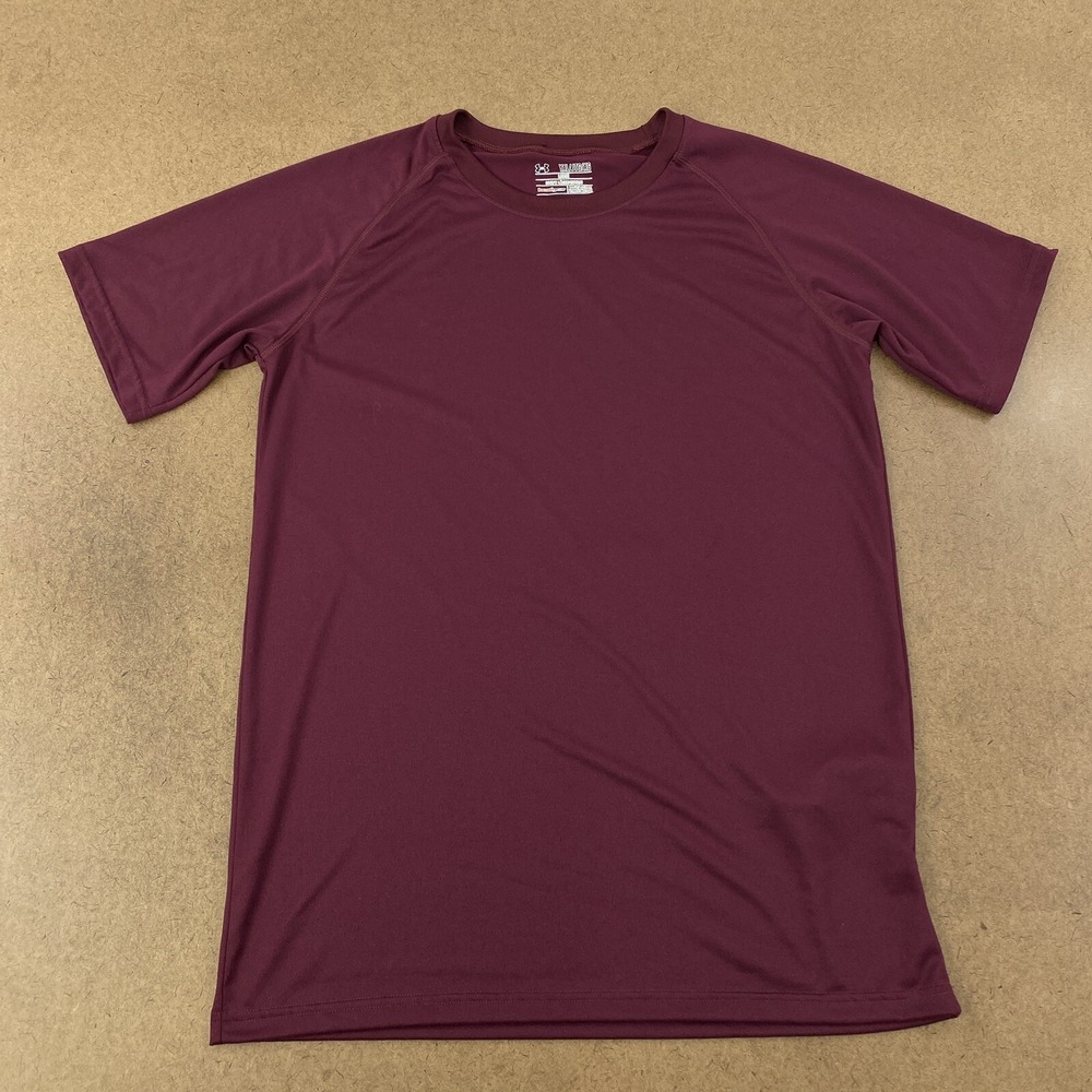 Under Armour Heat Gear Youth Size XL Loose Maroon Short Sleeve Athletic T-Shirt‎